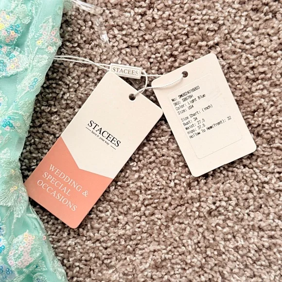 NEW Stacees Mint Green Lace Mini Dress Corset Bodice Lace-Up Back Formal